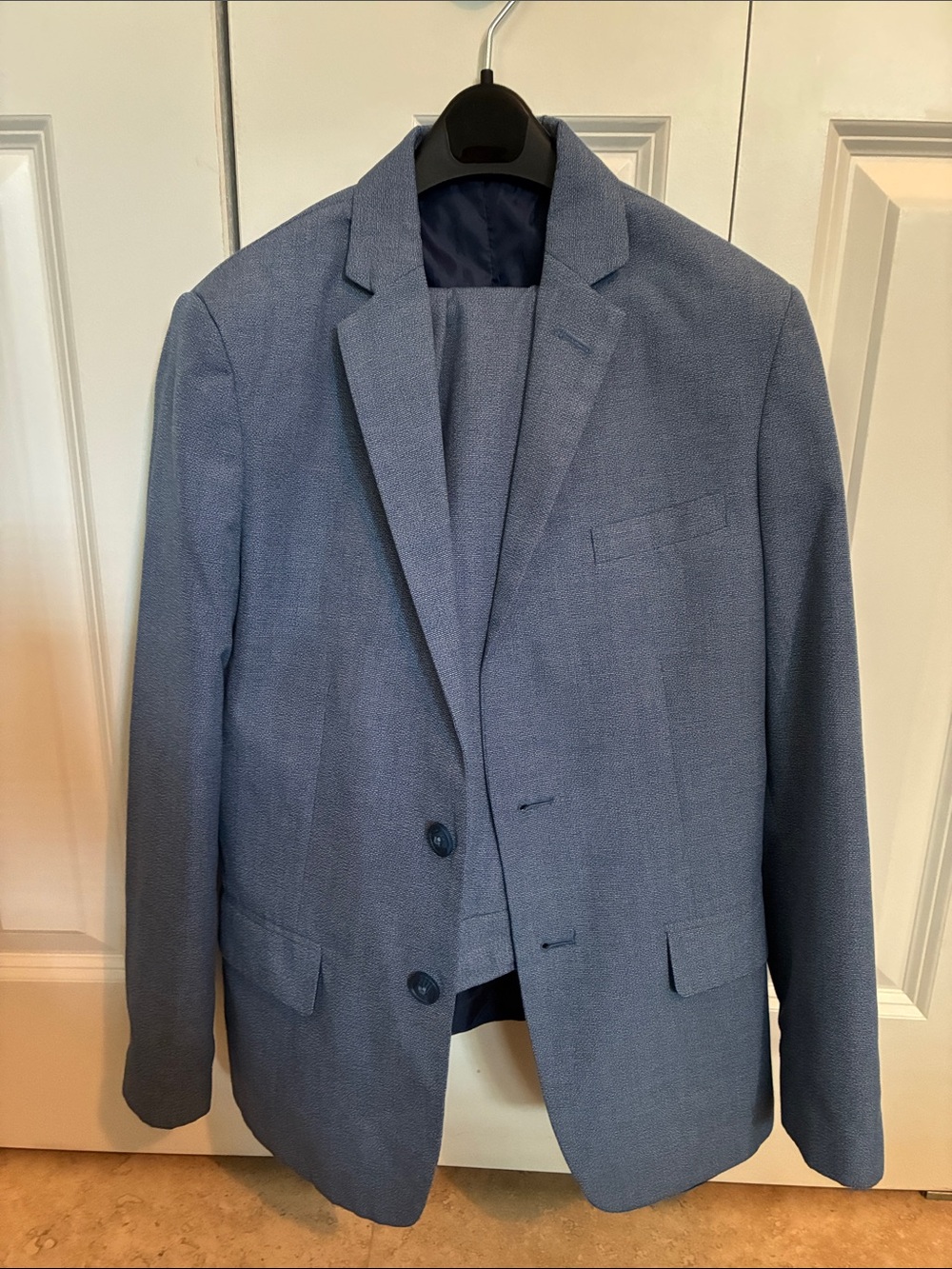 Nautica Boys Sky Blue Textured 2 piece suit
